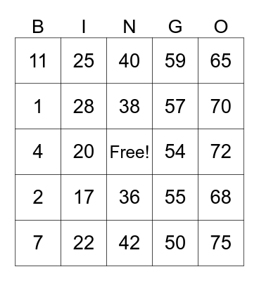 Economics Bingo Card