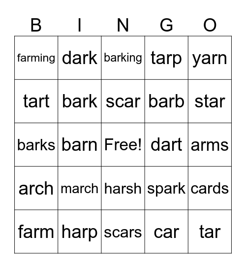 ar Bingo Card