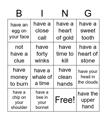 HAVE PHRASES Bingo Card