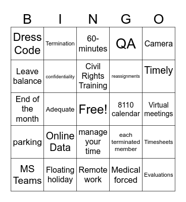 MXP Bingo Card