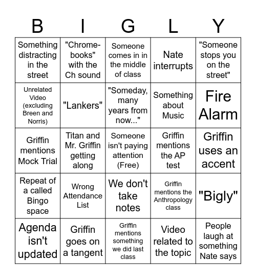 Per. 6 AP World Bingo Card