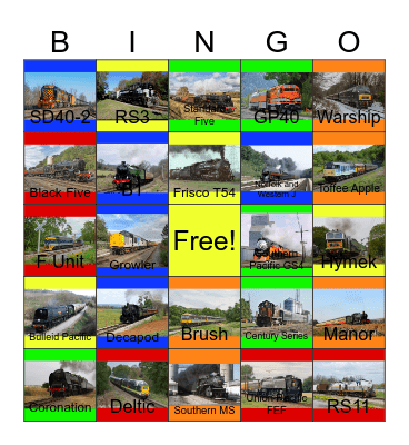 Striped Locomotives-Past to the Present Bingo Card