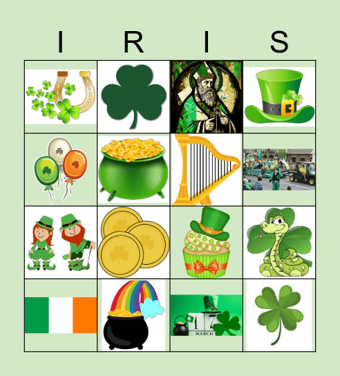 Happy St. Patricks Day Bingo Card