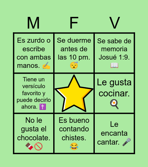 BINGO HUMANO Bingo Card