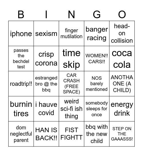 F9 Bingo Card