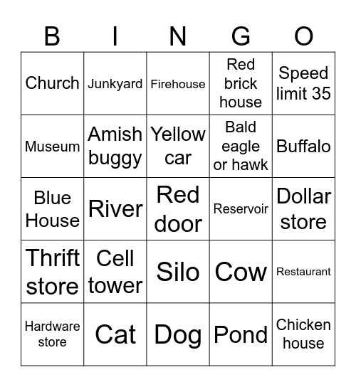 TJ's Travel Bingo Card