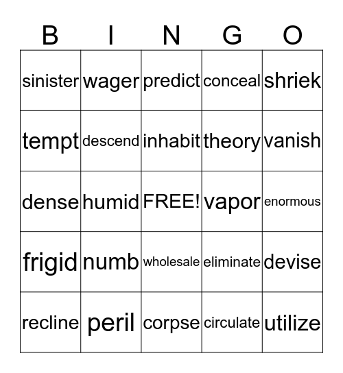 504 3-4 Bingo Card