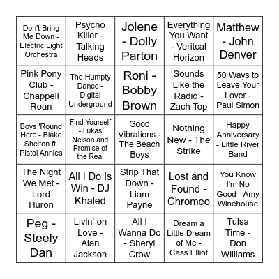 Matt's 1 Year Round Bingo Card