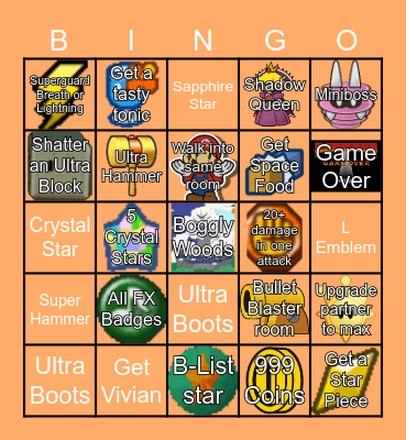 TTYD Randomizer Bingo Card