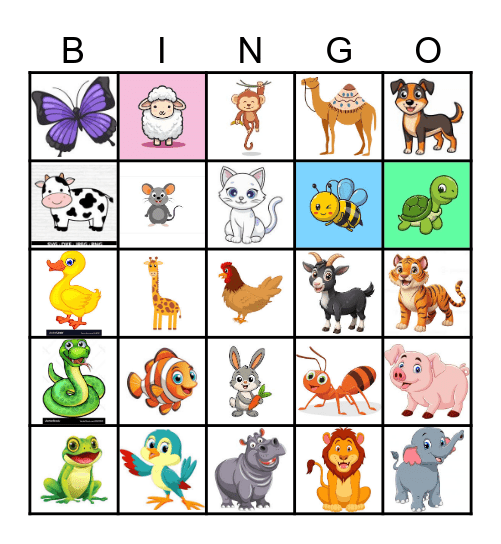 Animals Bingo Card