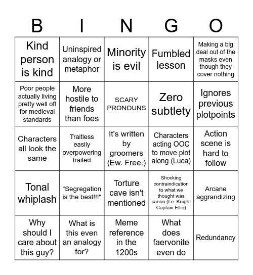Hollow Hunters Bingo Card