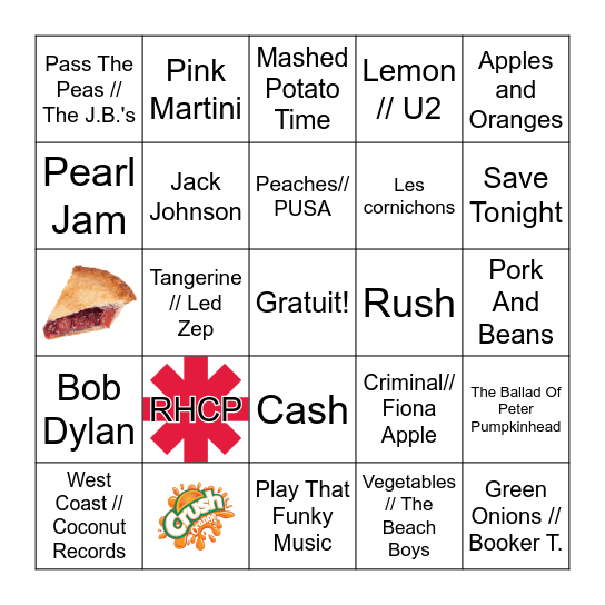 Fruits & Légumes | Helm Bingo Card