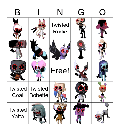 Dandys World Twisteds Bingo Card