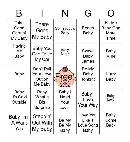 Baby Songs Bingo Card
