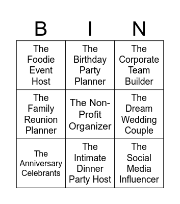 CLIENT SCENARIO Bingo Card