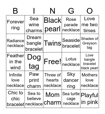 Diane's pearl Bingo Card