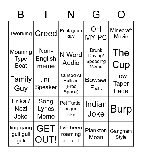 Instagram Reels Bingo Card