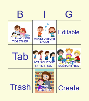 Acts of Kindness Bingo Card
