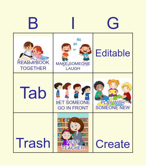 Acts of Kindness Bingo Card