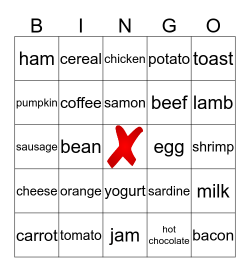 HEALTHY EATING Bingo Card