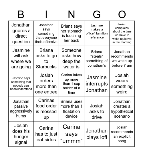 🇵🇷Puerto Ricans + Jonathan Bingo Card