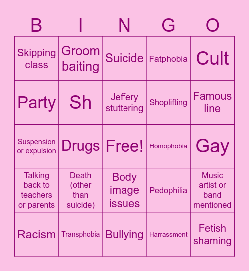 Class of 09 bingo Card
