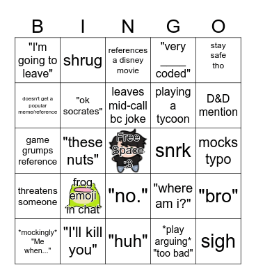 Evab <3 Bingo Card