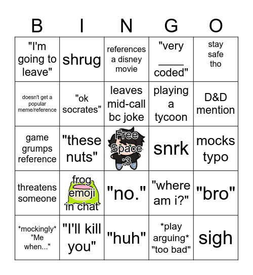 Evab <3 Bingo Card