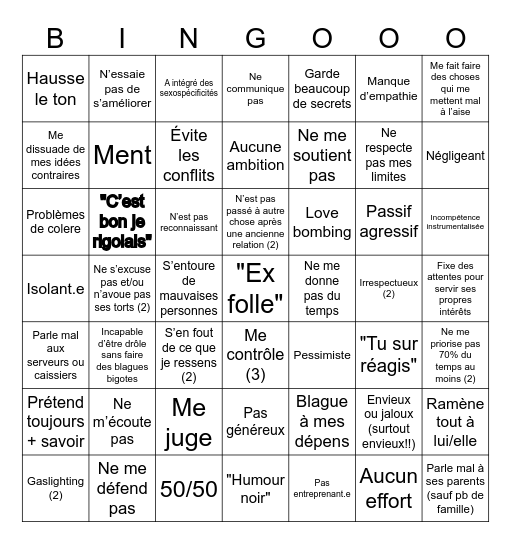 3 strikes… you’re out! Bingo Card