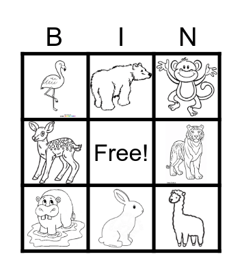 Hsinchu Zoo Animals Bingo Card