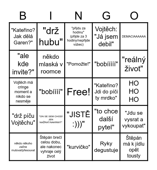 Bav me Se Bingo Card Bav me Se Bingo Card