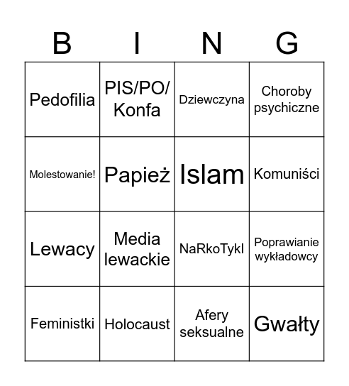 Michałowe Bingo Card