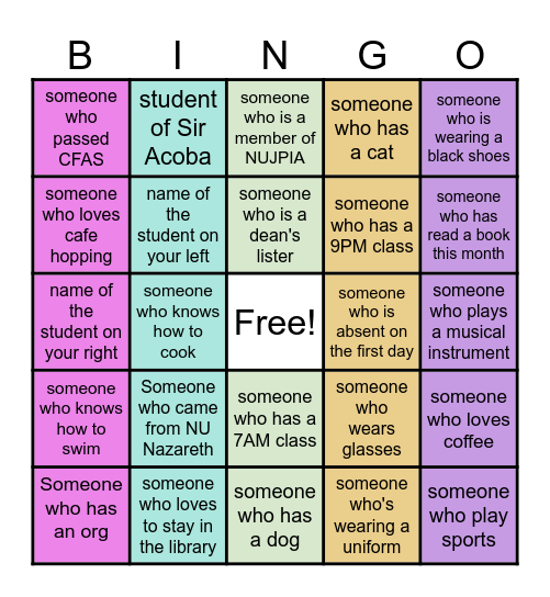 HUMAN BINGO Card