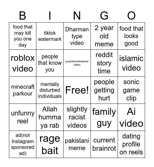 thehashaq reels bingo Card