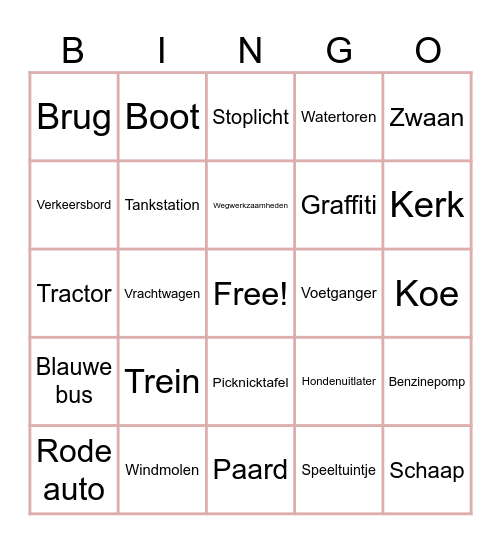 BUS BINGO! Bingo Card