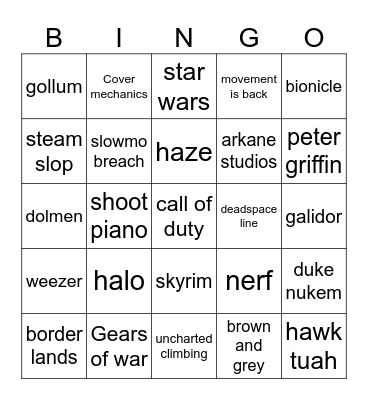 Oboeshoesgames stream Bingo Card
