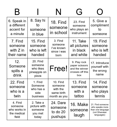 KD's 30-3 Trivia Night Bingo Card