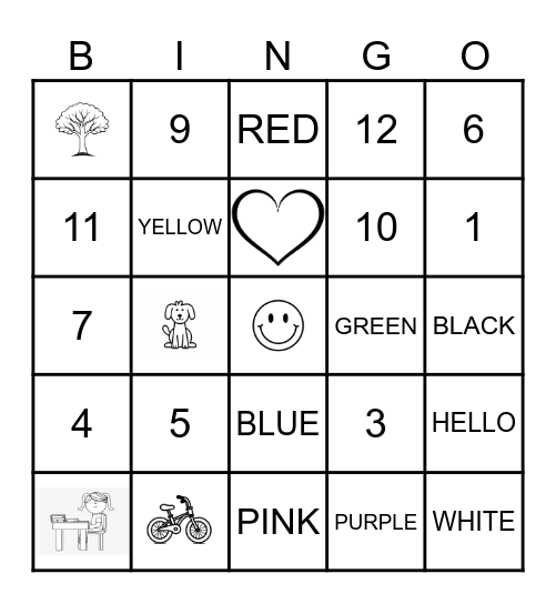 ENGLISH BINGO! Bingo Card