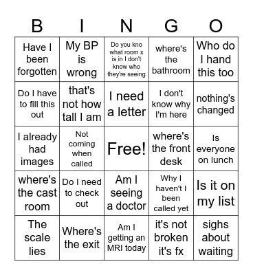 BINGO Card