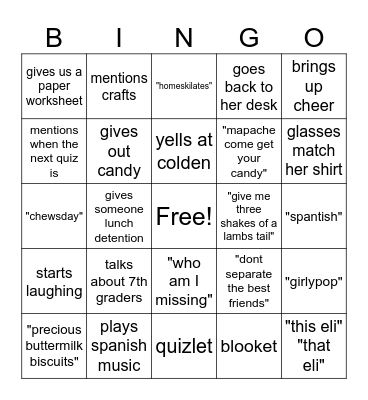 Robinson Bingo Card