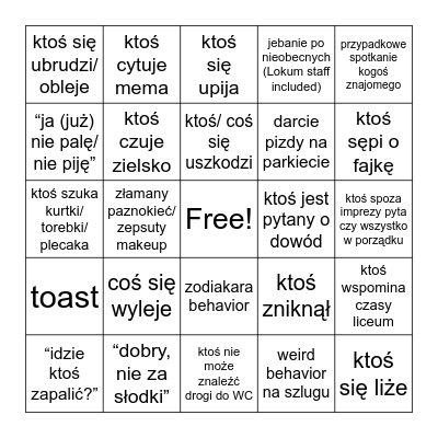 Birthday bingo Card