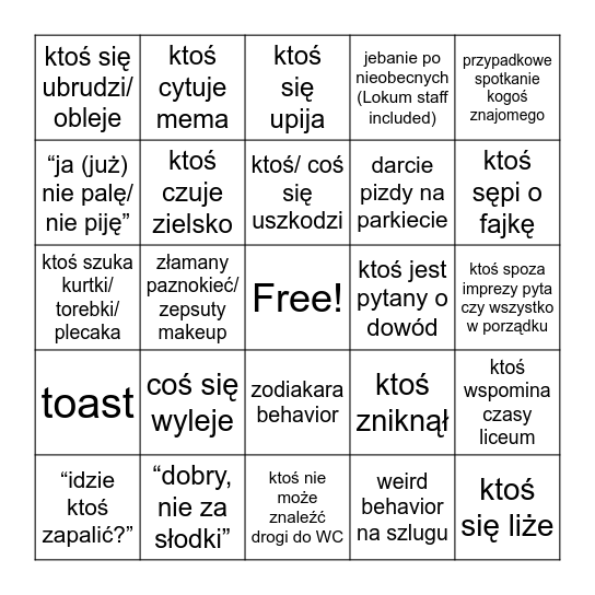 Birthday bingo Card