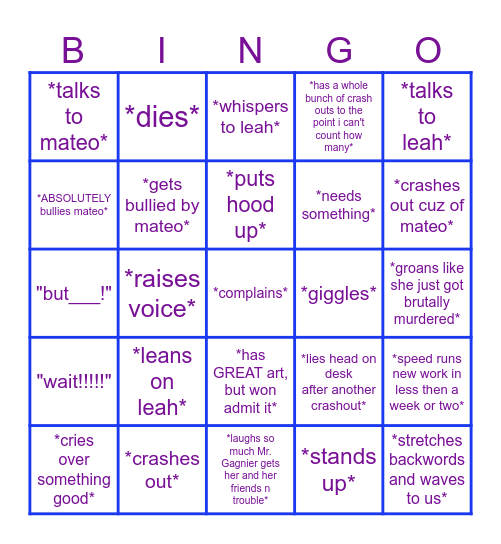 Natalee😱🎀 Bingo Card