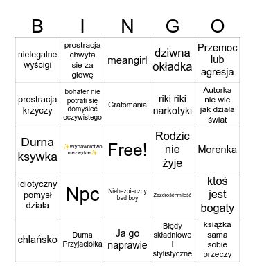 Prostracja i książeczki Bingo Card
