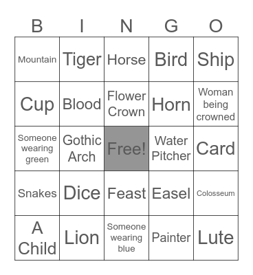Renaissance & Medieval Bingo Card