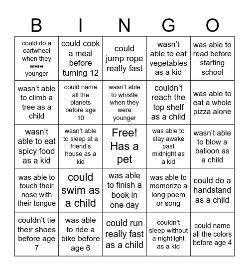 Find Someone Who... Bingo Card
