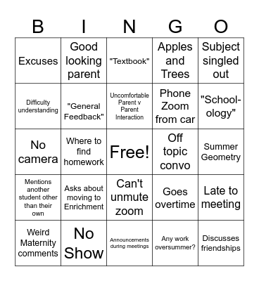 ACADIA Bingo Card