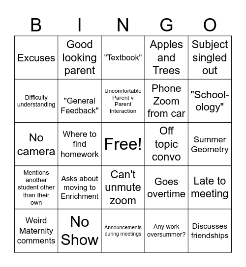 ACADIA Bingo Card