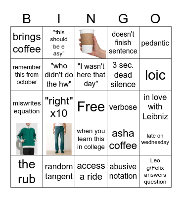 Calc Bingo Card