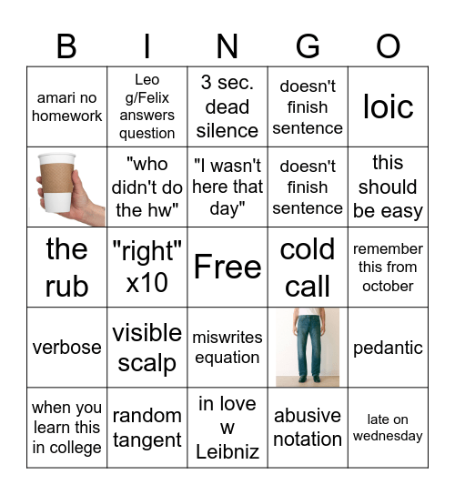 Calc Bingo Card